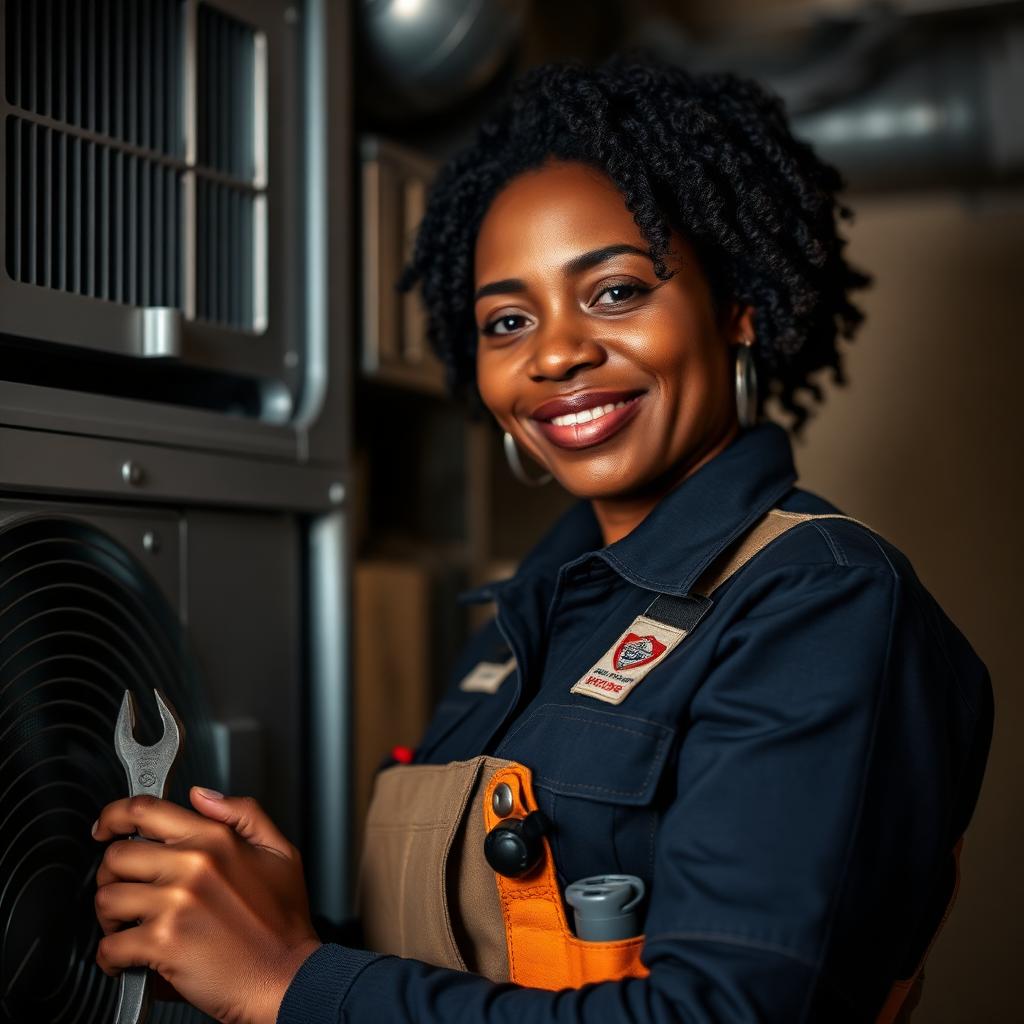 Woman working in HVAC